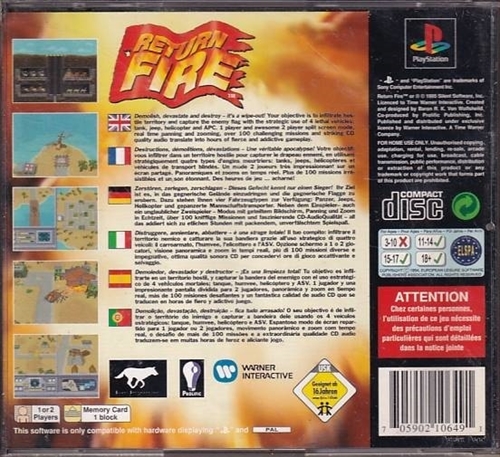 Return Fire - PS1 (B Grade) (Genbrug)